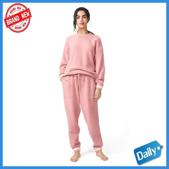 Cozy Fleece Pajama Set Long Sleeve Winter Sleepwear Lounge Wear